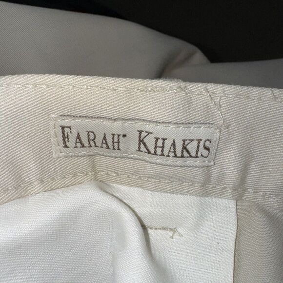 Farah Pants Men’s 36x30 Beige Khaki 100% Cotton Flat Front Casual - Picture 3 of 5